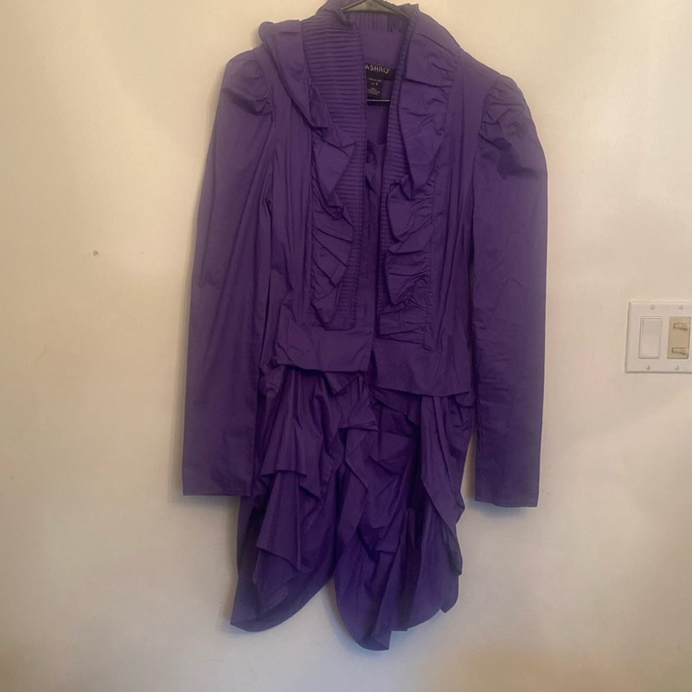Beautiful ruffle, purple blouse